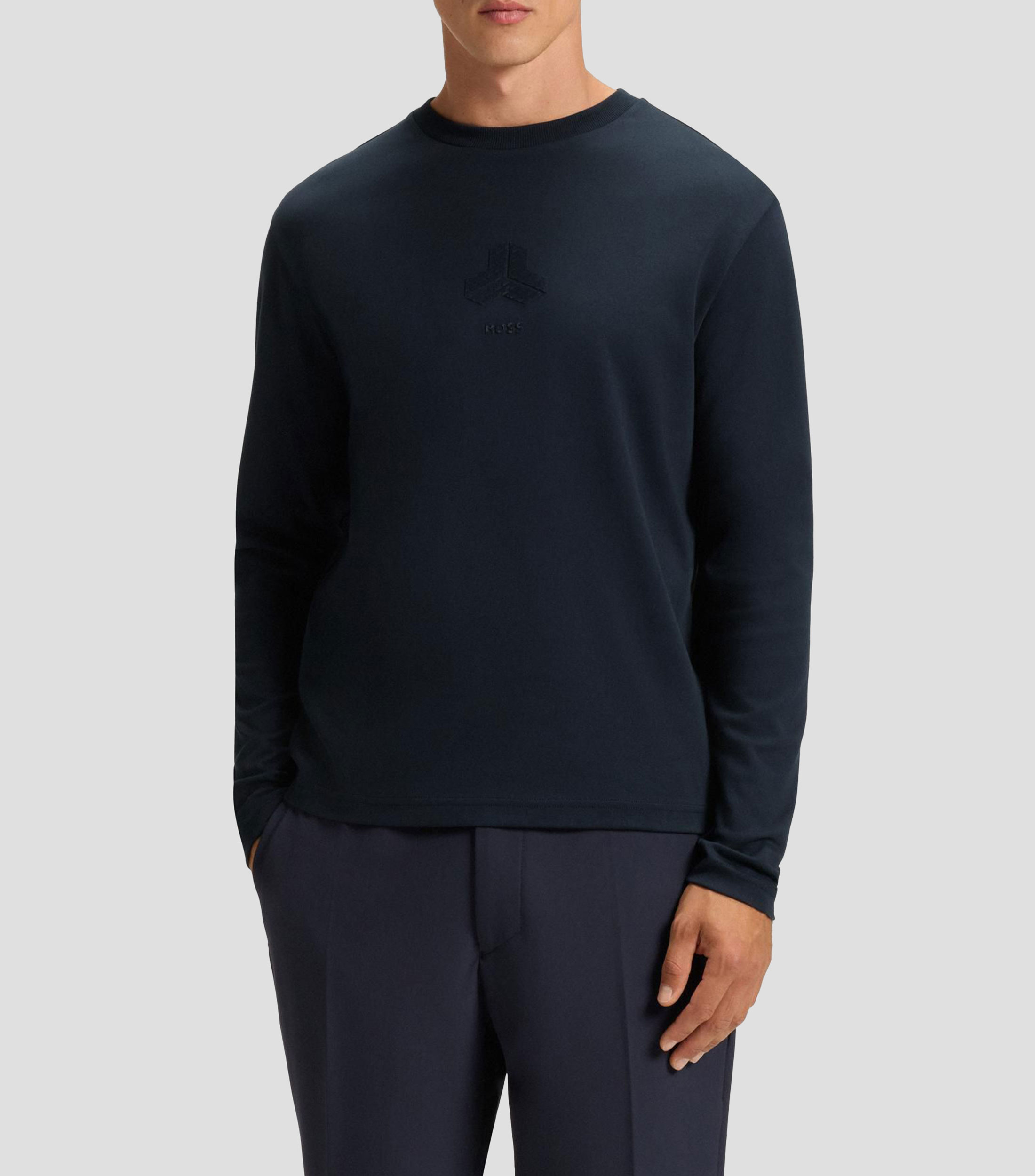 Playera de interlock de algodón con diseño tonal Hombre